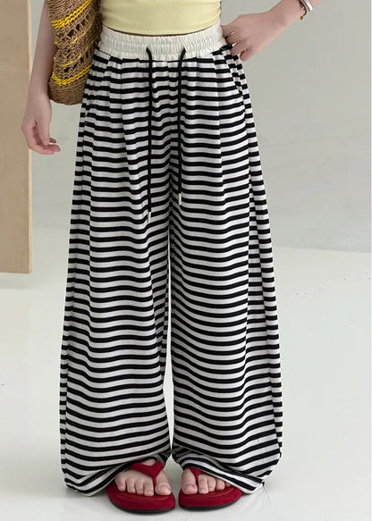 Girls casual striped wide-leg pants