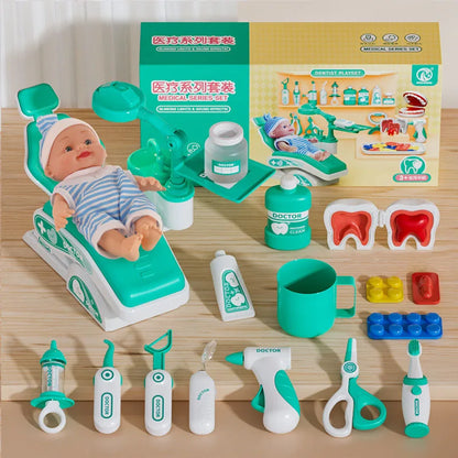 Kids Doctor Play Medical Kit with Dental Tools Simulation Dentist Game Set