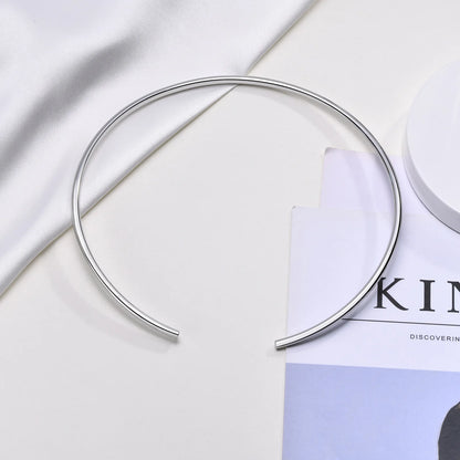 Stainless Steel Chocker Collar Open Neck Cuff Torques Minimalist Necklace