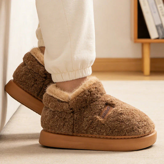 Platform Plush Winter Warm Fluffy Fuzzy Snow Indoor Boots