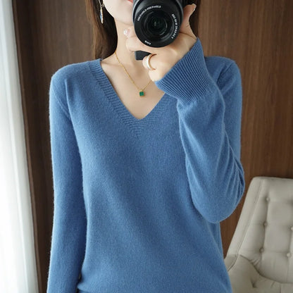 Cashmere V-neck Pullover