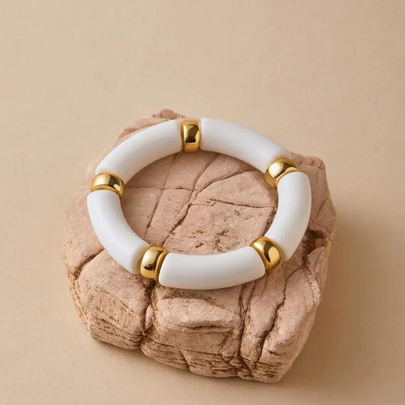 Mixed Color Bamboo Elastic Bracelets