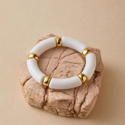 Mixed Color Bamboo Elastic Bracelets