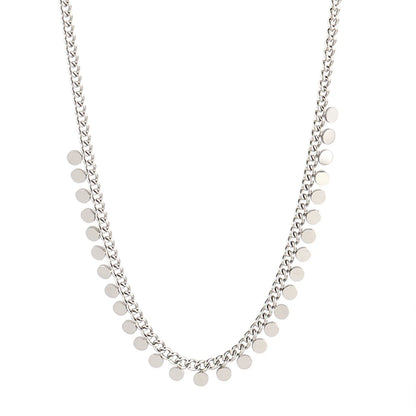316L Stainless Steel Round Tassel Pendant Necklace