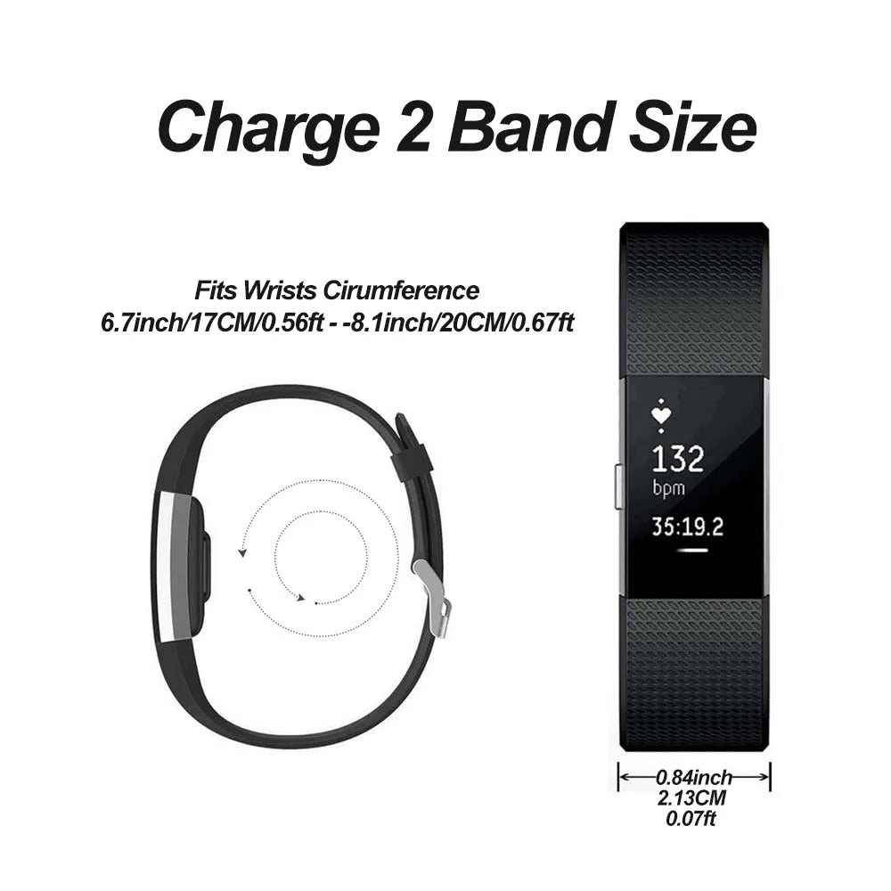 Larger Size Soft TPU Strap For Fitbit Charge Smart Watch Bracelet