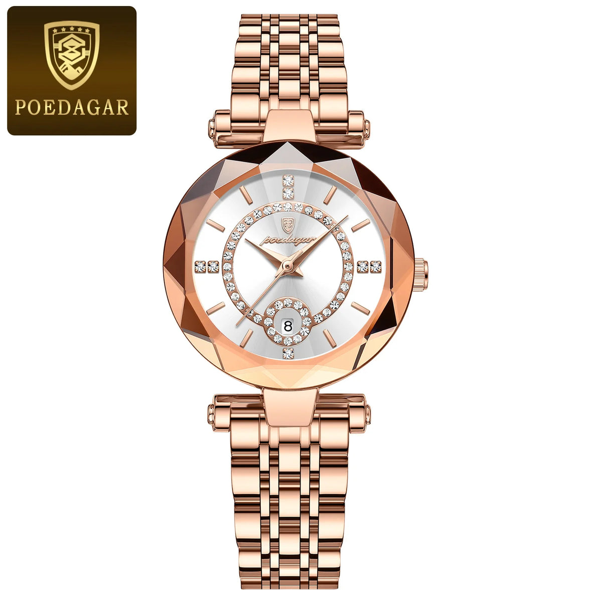Luxury Waterproof Stainless Steel Date Wristwatch