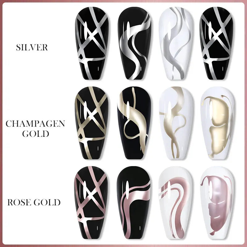 Gold Sliver Metallic Liner Gel Nail Polish
