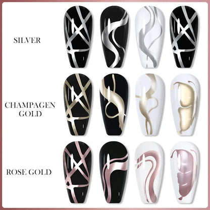 Gold Sliver Metallic Liner Gel Nail Polish