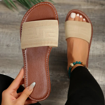 Luxury Flat Open Toe Slippers