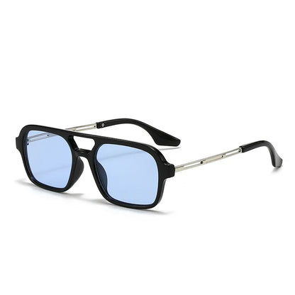 Metal Frame Square Black Rectangle Sunglasses
