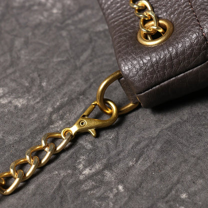 Genuine Leather Chain Crossbody Bag