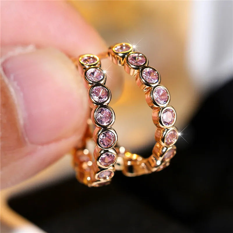 Small Black Round Zircon Stone Earrings