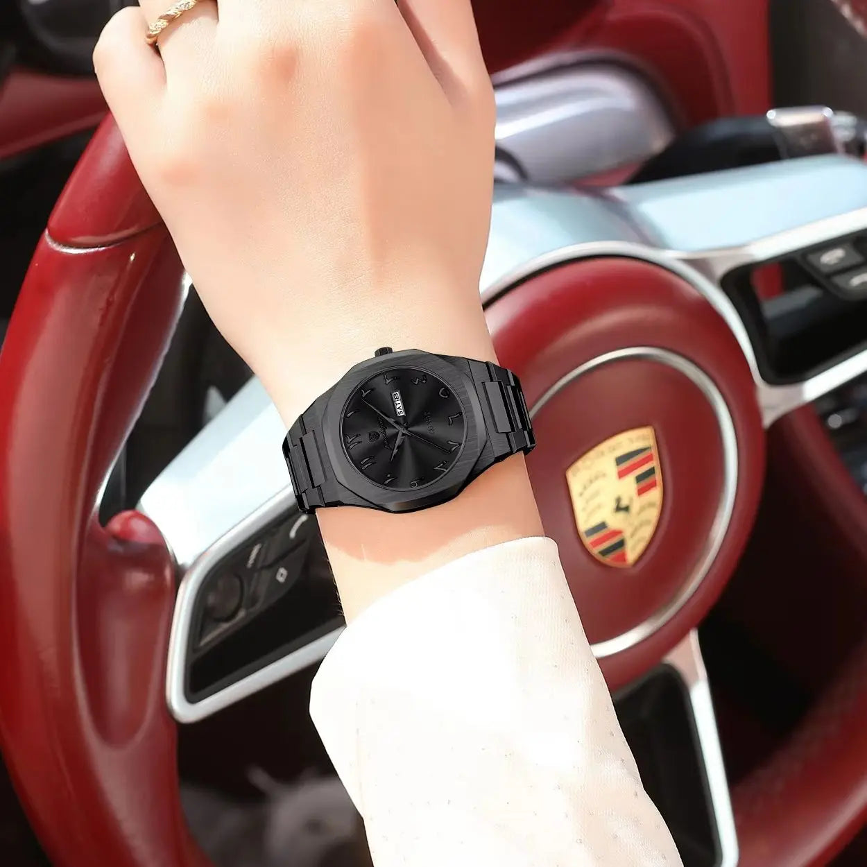 Elegant Quartz Stainless Steel Luxury Wristwatch