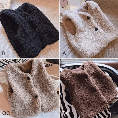 Autumn Winter Baby Plus Velvet Waistcoat Teddy Hair Coat