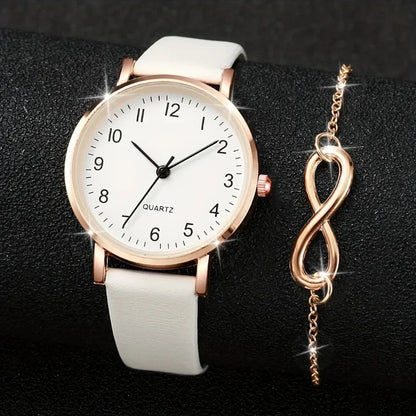 DANA Quartz PU Leather  Watch set