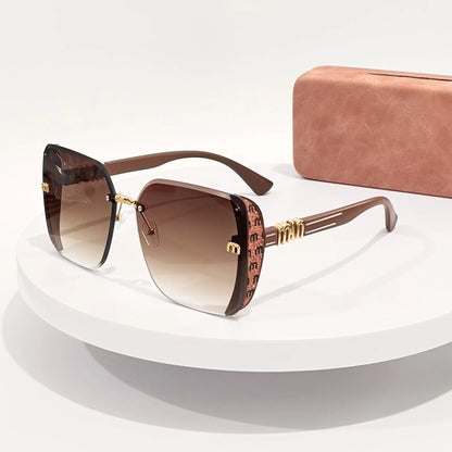 Oversized M Letter Light Luxury Square Sun Glasses