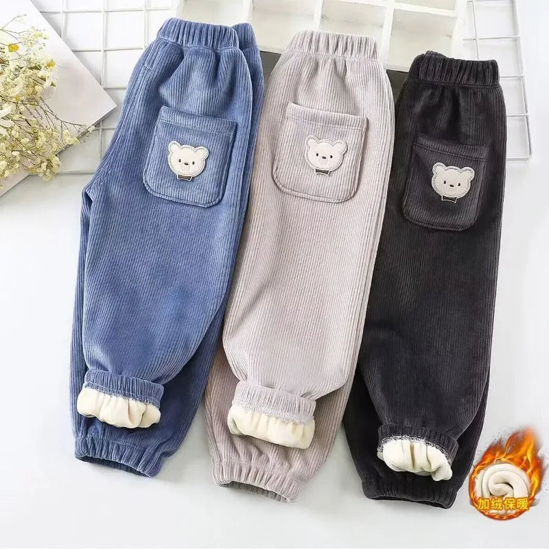 Warm Autumn Winter Thicken Cute Bear Casual Harem Pants