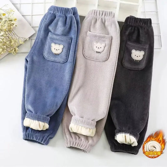 Warm Autumn Winter Thicken Cute Bear Casual Harem Pants