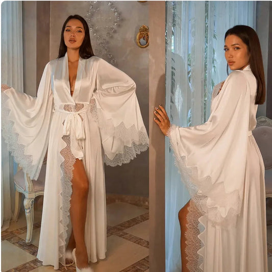 Robes Silk Satin Lace Lingerie