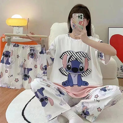 Three-piece Cartoon Pajamas Set