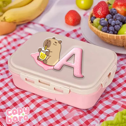 Capybara Pink Lunch Box Kawaii Portable Bento Box