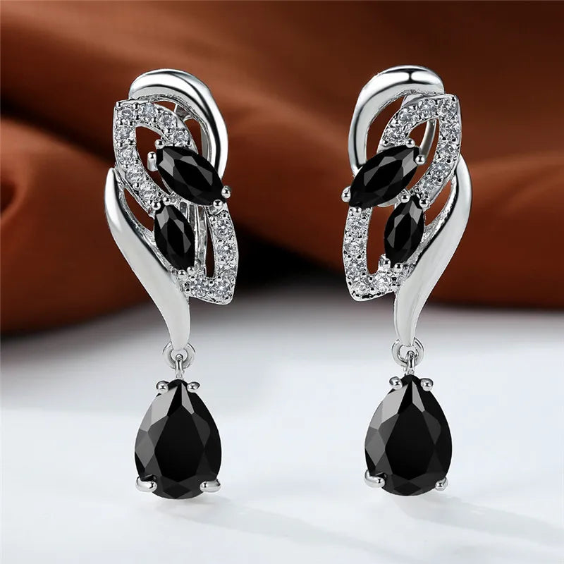 Blue Rainbow Stone Crystal Zircon Earrings