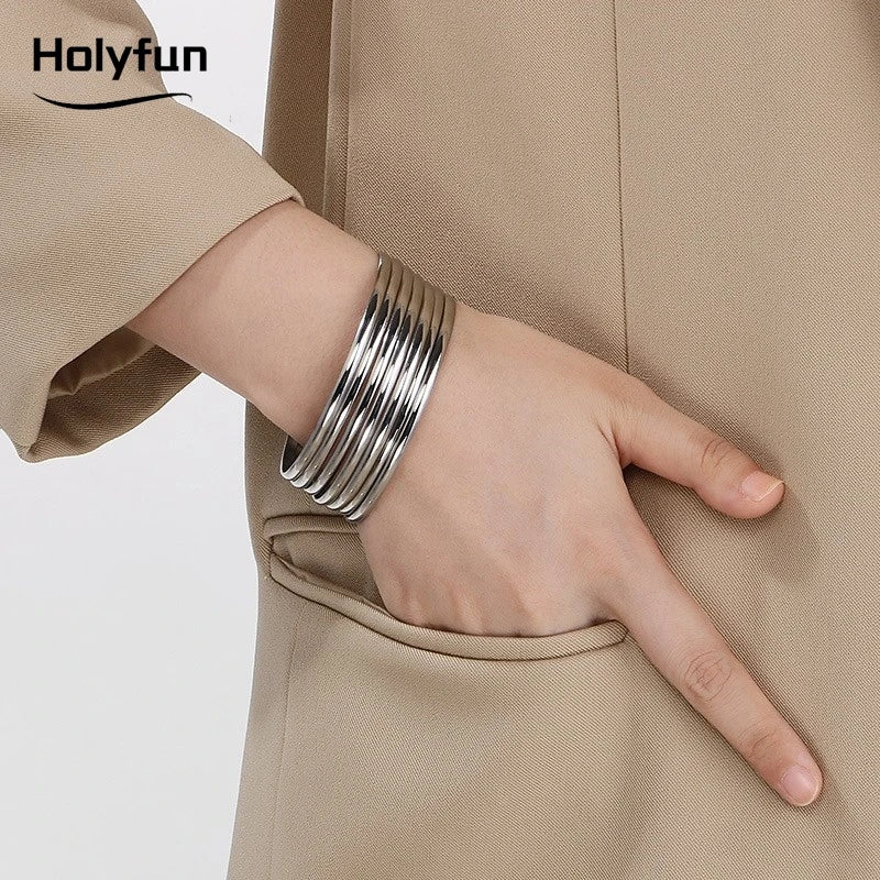 18K Gold Plated Stainless Steel Bangle Bracelet