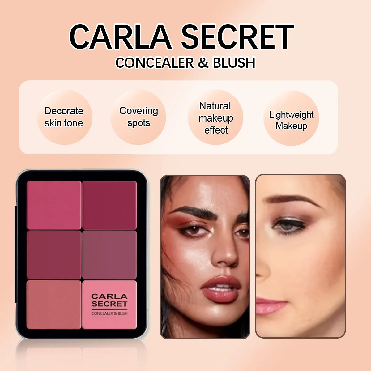 12-color concealer and blush palette Matte contour makeup