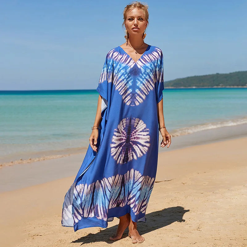 Swimsuit Kaftans Beach Cover Ups Colorful Outfits Dress