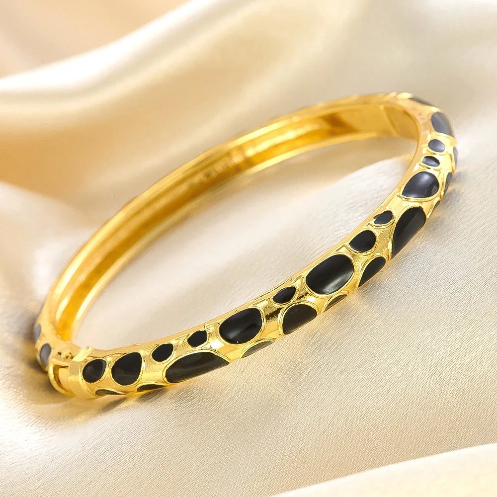 Enamel Dropped Glaze Flower Texture Bracelet