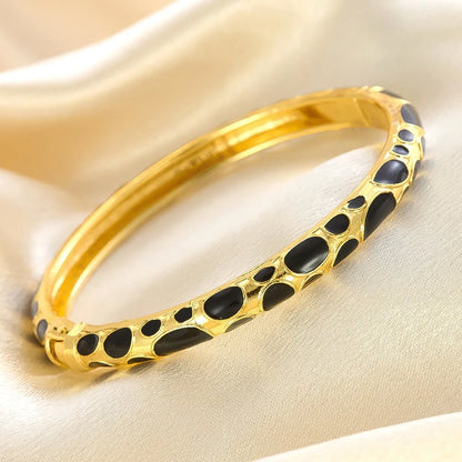 Enamel Dropped Glaze Flower Texture Bracelet