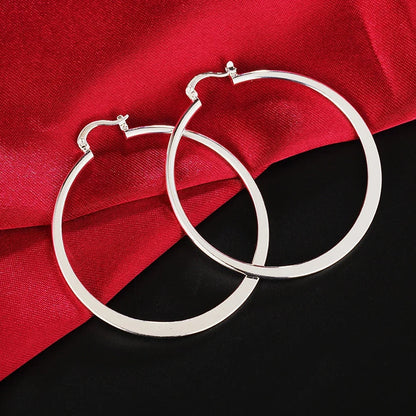 925 Sterling Silver Round Circle Hoop Earrings
