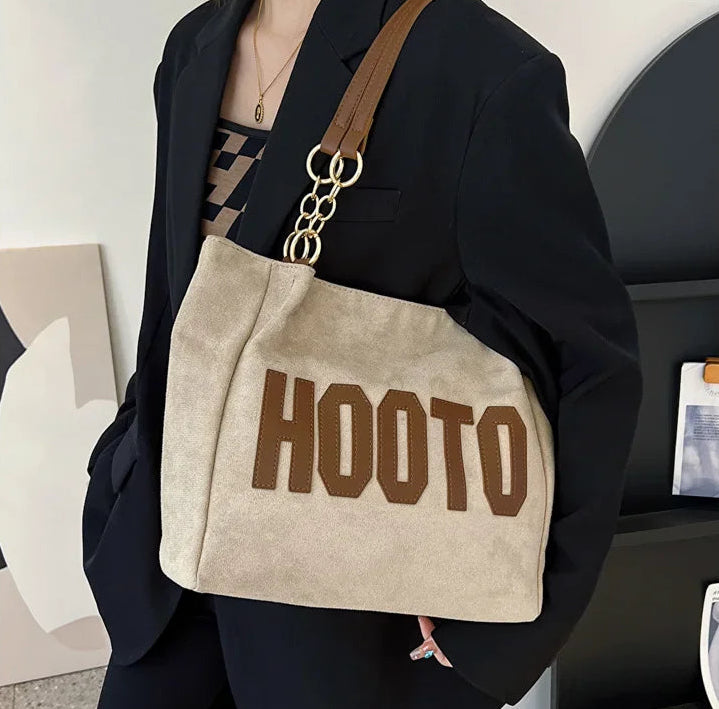 Letters Tote Canvas Campus Handbag Bolsa