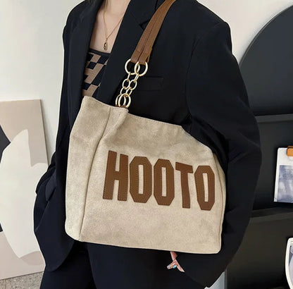 Letters Tote Canvas Campus Handbag Bolsa