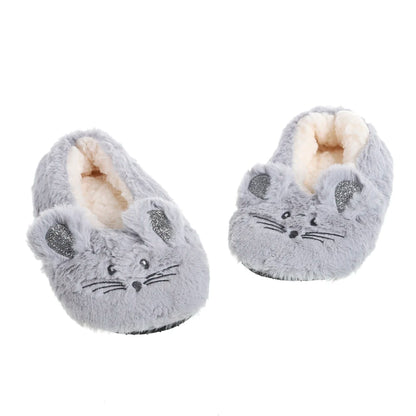 Winter Warm Home Fuzzy Fur Cotton Non Slip Grip Fluffy Lazy Slippers
