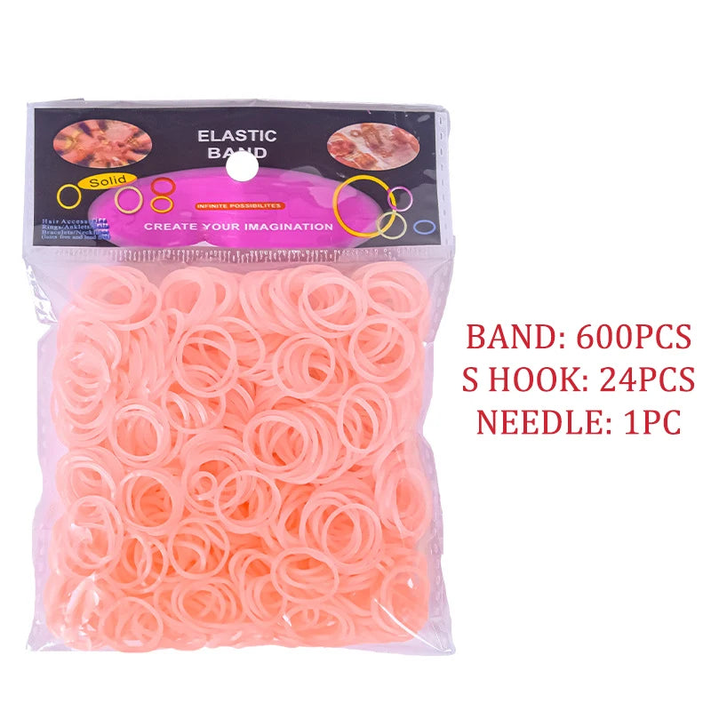 600pcs/lot Colorful Loom Rubber Wristbands Making Kit