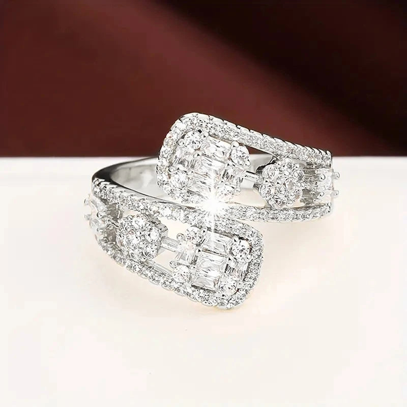 Huitan Bright CZ Luxury Unique Rings
