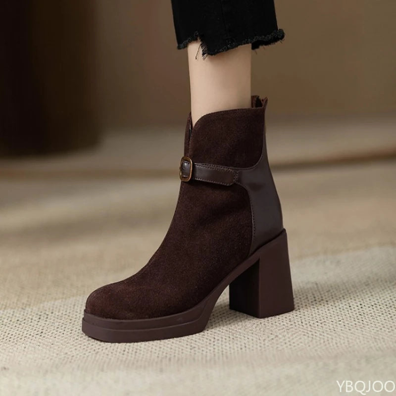 Thick sole thick heel elegant simple high heels Boots