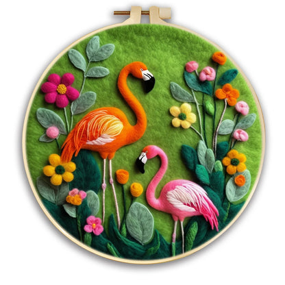 20x20cm Frame DIY Wool Needle Felting Starter Embroidery Kits