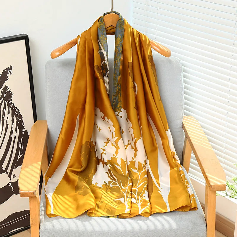 180*90cm Luxury Classic Sun Protection Silk Scarves Silk Shawl