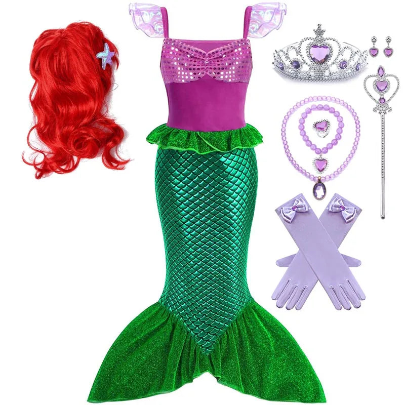 Girls Cosplay Disney Little Mermaid Ariel Costumes