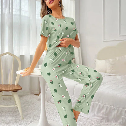 Cartoon Print Pajama Sleepwear Set