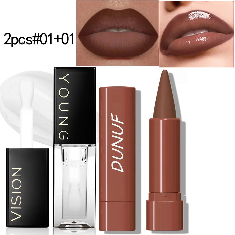 Lip Liner Pen with Matte Velvet Lipstick