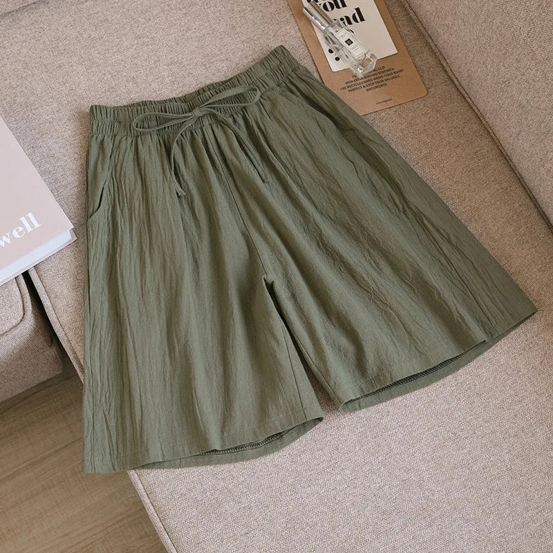 Casual Cotton High Waisted Pants