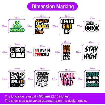 Inspirational Phrases Stickers Positive Mindset Energy DIY Gift Decal for Laptop Phone Scrapbook