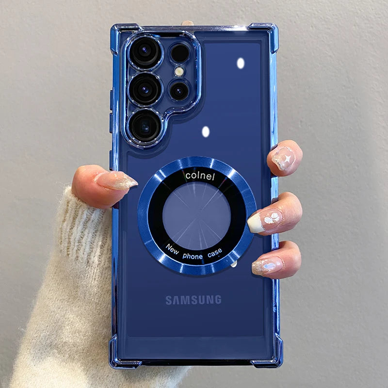 Plating Magnetic Wireless Charge Case For Samsung Cover