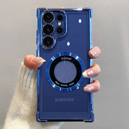 Plating Magnetic Wireless Charge Case For Samsung Cover