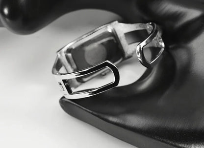 Reloj cuadrado de acero plateado con cristal de cuarzo