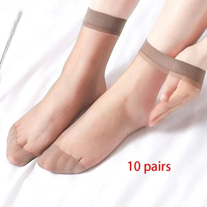 Transparent Thin Crystal Silk Socks