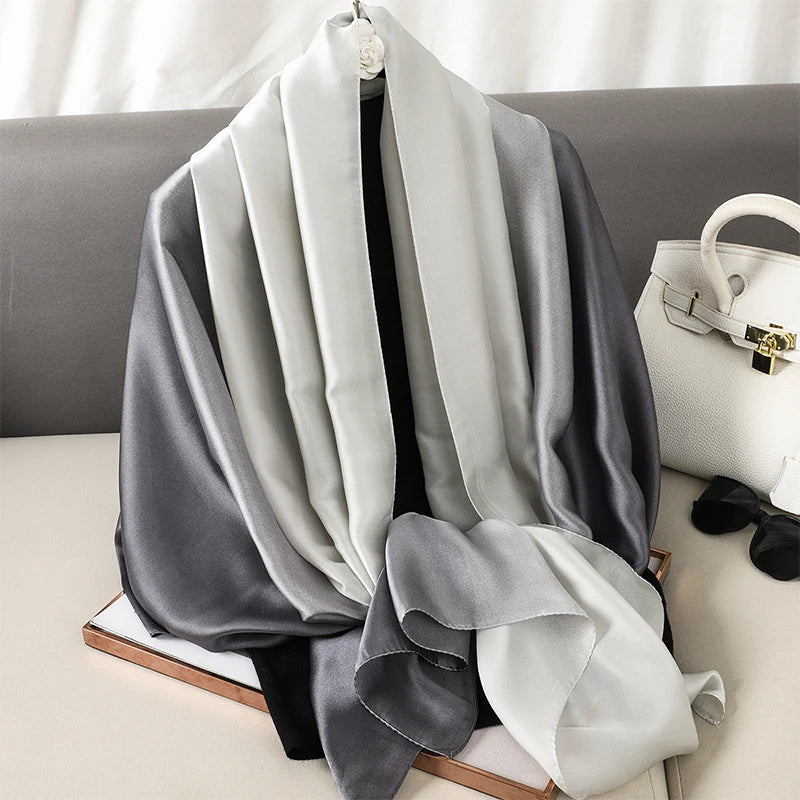 Pañuelo de seda degradado de lujo